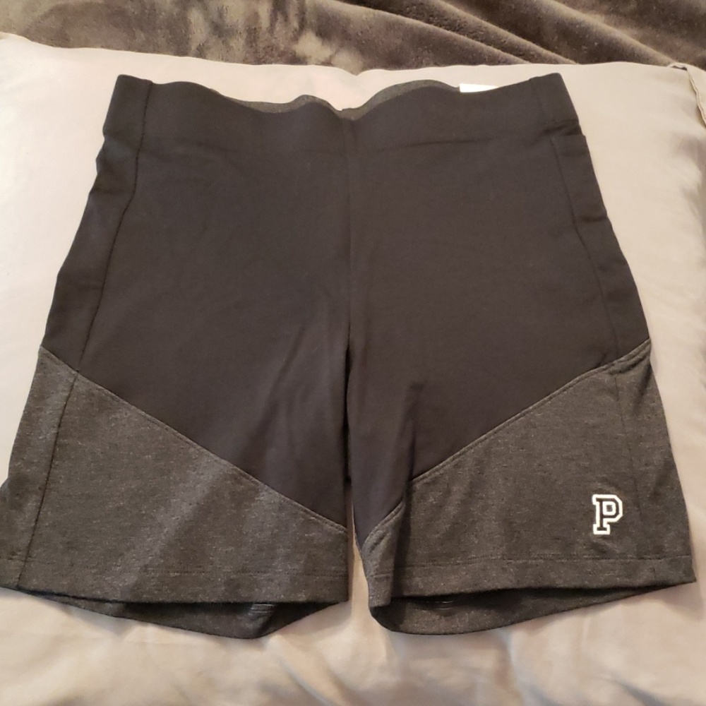 Two PINK high waisted bike shorts